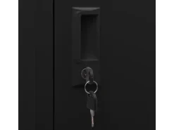 vidaXL Sattelschrank Schwarz 53x53x140 cm Stahl