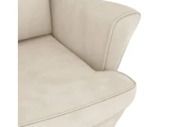 vidaXL Schaukelsessel und Hocker mit Holzbeinen Creme Samt
