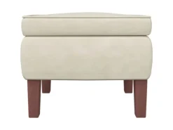 vidaXL Schaukelsessel und Hocker mit Holzbeinen Creme Samt