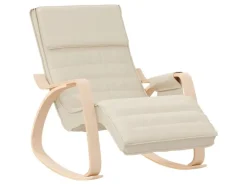 vidaXL Schaukelstuhl Creme Stoff Modell 15