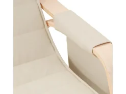 vidaXL Schaukelstuhl Creme Stoff Modell 15