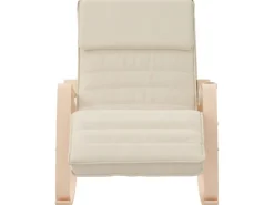 vidaXL Schaukelstuhl Creme Stoff Modell 15