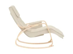 vidaXL Schaukelstuhl Creme Stoff Modell 15