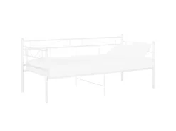 vidaXL Schlafsofa Bettgestell Weiß Metall 90x200 cm650976