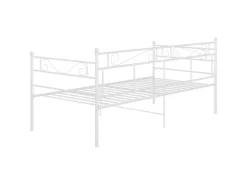 vidaXL Schlafsofa Bettgestell Weiß Metall 90x200 cm650976