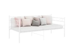 vidaXL Schlafsofa Bettgestell Weiß Metall 90x200 cm650976