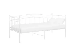 vidaXL Schlafsofa Bettgestell Weiß Metall 90x200 cm650988