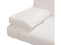 vidaXL Schlafsofa mit 2 Kissen Kunstleder Ausziehbar Cremeweiß