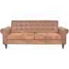 vidaXL Schlafsofa mit Armlehnen Kunstleder braun