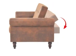 vidaXL Schlafsofa mit Armlehnen Kunstleder braun
