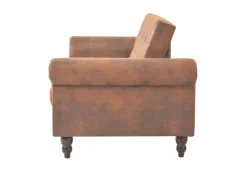 vidaXL Schlafsofa mit Armlehnen Kunstleder braun