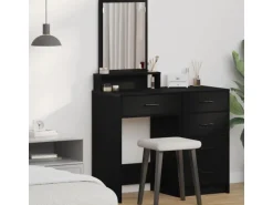 vidaXL Schminktisch mit Regal Schwarz Eichen-Optik 50 x 41 x 140 cm 865128