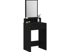 vidaXL Schminktisch mit Regal Schwarz Eichen-Optik 50 x 41 x 140 cm 865128