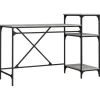 vidaXL Schreibtisch mit Regal Grau Sonoma 135x50x90 cm Holzwerkstoff 826712