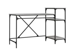 vidaXL Schreibtisch mit Regal Grau Sonoma 135x50x90 cm Holzwerkstoff 826712