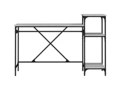 vidaXL Schreibtisch mit Regal Grau Sonoma 135x50x90 cm Holzwerkstoff 826712