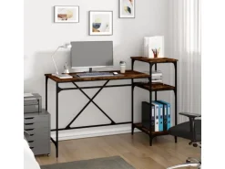 vidaXL Schreibtisch mit Regal Räuchereiche 135x50x90 cm Holzwerkstoff 826711