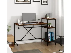vidaXL Schreibtisch mit Regal Räuchereiche 135x50x90 cm Holzwerkstoff 826711