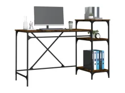 vidaXL Schreibtisch mit Regal Räuchereiche 135x50x90 cm Holzwerkstoff 826711