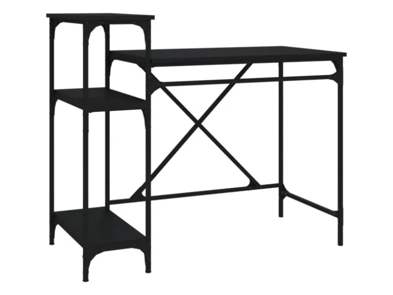 vidaXL Schreibtisch mit Regal Schwarz 105x50x90cm Holzwerkstoff Eisen 826714