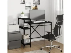 vidaXL Schreibtisch mit Regal Schwarz 105x50x90cm Holzwerkstoff Eisen 826714