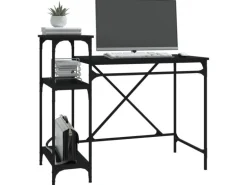 vidaXL Schreibtisch mit Regal Schwarz 105x50x90cm Holzwerkstoff Eisen 826714