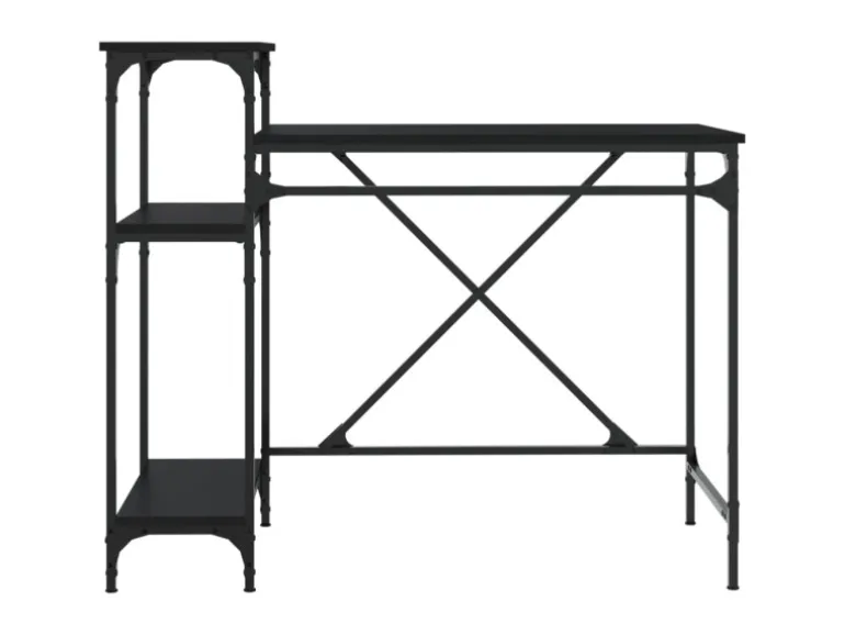 vidaXL Schreibtisch mit Regal Schwarz 105x50x90cm Holzwerkstoff Eisen 826714
