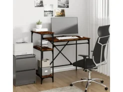 vidaXL Schreibtisch mit Regal Räuchereiche 105x50x90 cm Holzwerkstoff 826716