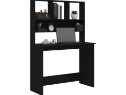 vidaXL Schreibtisch mit Regal Schwarz 102x45x148 cm Holzwerkstoff 823001