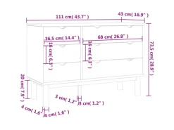 vidaXL Schubladenschrank OTTA 113,5x39,5x73 cm Massivholz Kiefer