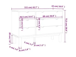 vidaXL Schubladenschrank OTTA 113,5x39,5x73 cm Massivholz Kiefer