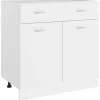 vidaXL Schubunterschrank Weiß 80x46x81,5 cm Holzwerkstoff