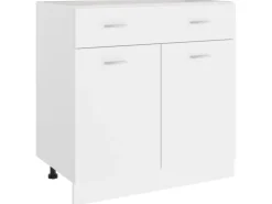 vidaXL Schubunterschrank Weiß 80x46x81,5 cm Holzwerkstoff