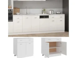 vidaXL Schubunterschrank Weiß 80x46x81,5 cm Holzwerkstoff