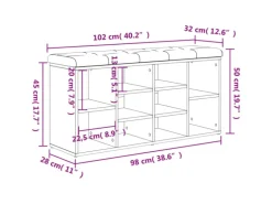 vidaXL Schuhbank Weiß 102x32x50 cm Holzwerkstoff