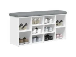 vidaXL Schuhbank Weiß 102x32x50 cm Holzwerkstoff