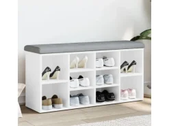 vidaXL Schuhbank Weiß 102x32x50 cm Holzwerkstoff