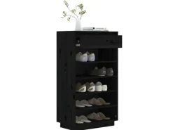 vidaXL Schuhregal Schwarz 60x34x105 cm Massivholz Kiefer 813554