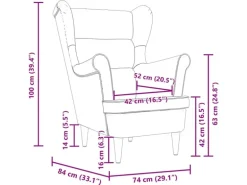 vidaXL Sessel Creme 74x84x100 cm Stoff 4016902