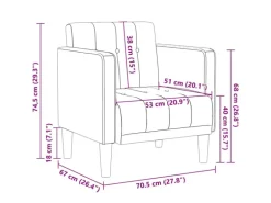 vidaXL Sessel mit Armlehnen Gelb 53 cm Samt 4100558