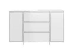 vidaXL Sideboard 3 Schubladen Hochglanz-Weiß 120x41x75cm Holzwerkstoff 809617