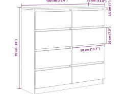 vidaXL Sideboard Artisan-Eiche 100x35x99 cm Holzwerkstoff 3328497