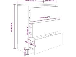 vidaXL Sideboard Betongrau 60x35x76 cm Holzwerkstoff 801386