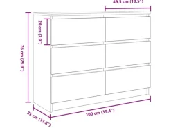 vidaXL Sideboard Betongrau 100x35x76 cm Holzwerkstoff 3328501