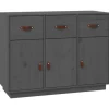 vidaXL Sideboard Grau 100x40x75 cm Massivholz Kiefer 820149