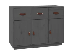 vidaXL Sideboard Grau 100x40x75 cm Massivholz Kiefer 820149