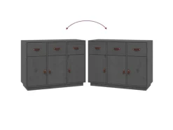 vidaXL Sideboard Grau 100x40x75 cm Massivholz Kiefer 820149
