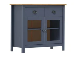 vidaXL Sideboard Hill Grau 90x40x80 cm Massivholz Kiefer 288941