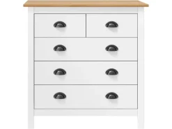 vidaXL Sideboard Hill Weiß 79x40x80 cm Massivholz Kiefer 288918