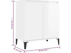 vidaXL Sideboard Hochglanz-Weiß 60x35x70 cm Holzwerkstoff 806082